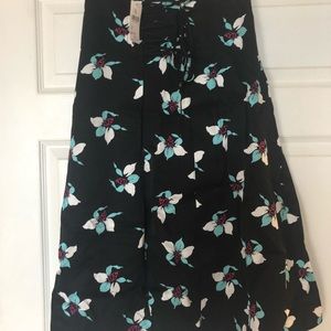 Lace-up front Anthropologie floral skirt